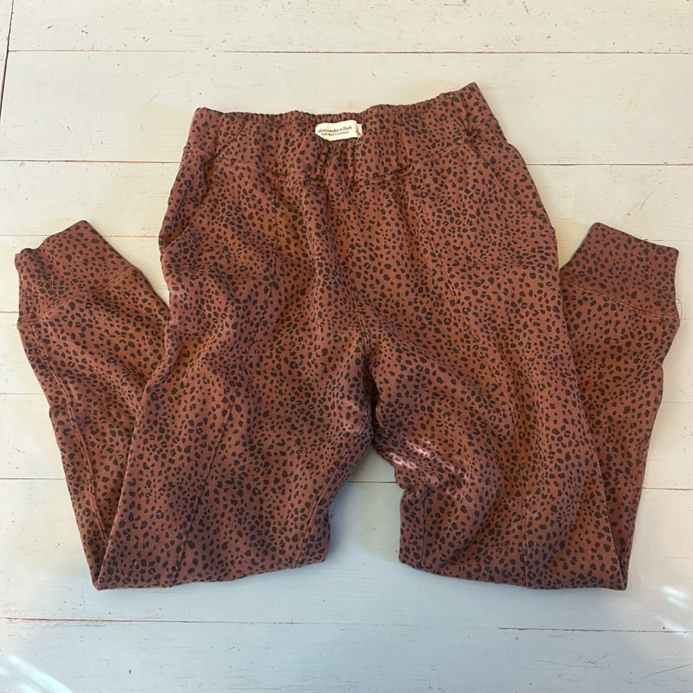 A&F leopard sweatpants, size M